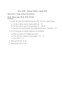 Pries: M467 - Abstract Algebra I, Spring 2013