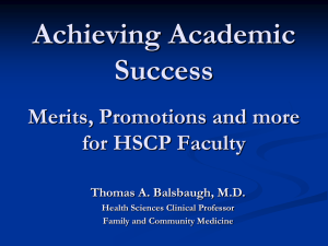 Achieving Academic Success  Merits, Promotions and more