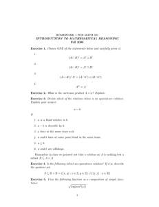 HOMEWORK 1 FOR MATH 281 INTRODUCTION TO MATHEMATICAL REASONING Fall 2008