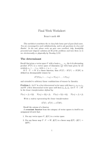 Final Week Worksheet Renzo’s math 469