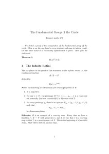 The Fundamental Group of the Circle Renzo’s math 472