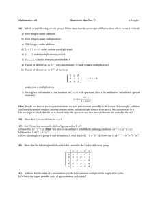 Mathematics 466 Homework (due Nov. 7) A. Hulpke
