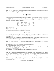 Mathematics 501 Homework (due Nov 15) 53) A. Hulpke