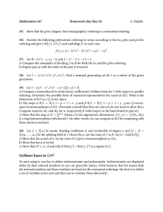 Mathematics 567 Homework (due Mar 31) 35) A. Hulpke