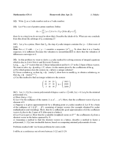 Mathematics 676-4 Homework (due Apr. 2) 32) 33)