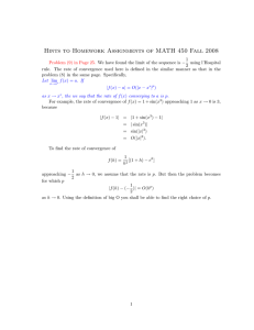 Hints to Homework Assignments of MATH 450 Fall 2008