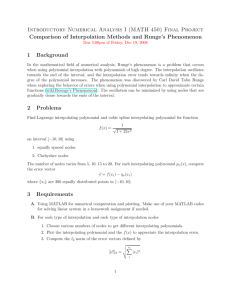 Introductory Numerical Analysis I (MATH 450) Final Project