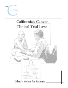 California’s Cancer Clinical Trial Law: