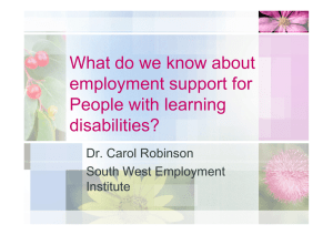 What do we know about employment support for People with learning disabilities?