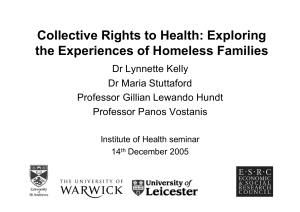 Collective Rights to Health: Exploring the Experiences of Homeless Families
