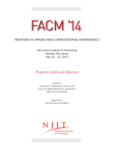 14 Program Guide and Abstracts FRONTIERS IN APPLIED AND COMPUTATIONAL MATHEMATICS