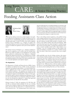 CARE Feeding Assistants Class Action Long Term Senior Housing Practice