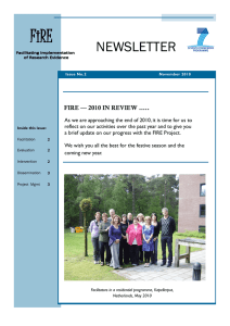 FiRE NEWSLETTER  FIRE — 2010 IN REVIEW …..
