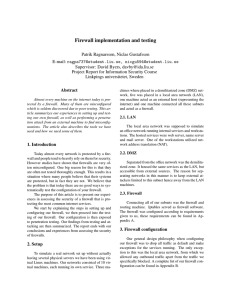Firewall implementation and testing