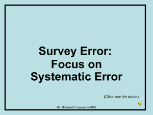Survey Error: Focus on Systematic Error (Click icon for audio)