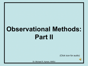 Observational Methods: Part II (Click icon for audio) Dr. Michael R. Hyman, NMSU