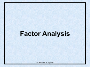 Factor Analysis Dr. Michael R. Hyman