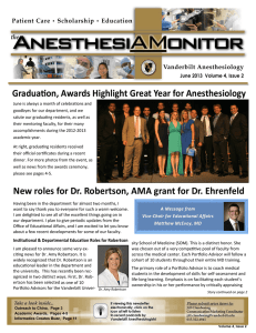 Gradua on, Awards Highlight Great Year for Anesthesiology  June 2013  Volume 4, Issue 2