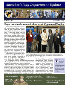 Anesthesiology Department Update  Department makes notable showing at ASA Annual Meeting