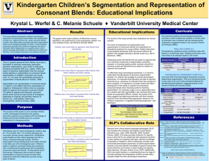 Kindergarten Children’s Segmentation and Representation of Consonant Blends: Educational Implications ♦