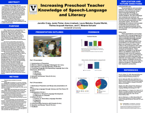 Increasing Preschool Teacher Knowledge of Speech-Language REPLICATION AND ABSTRACT