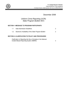 December 2008 Uniform Crime Reporting (UCR) State Program Bulletin
