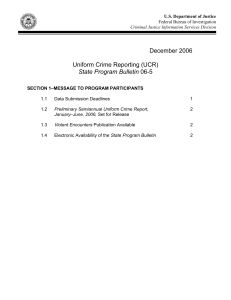 December 2006 Uniform Crime Reporting (UCR) State Program Bulletin