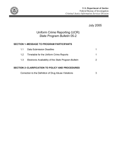 July 2005 Uniform Crime Reporting (UCR) State Program Bulletin