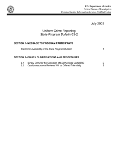 July 2003 Uniform Crime Reporting State Program Bulletin