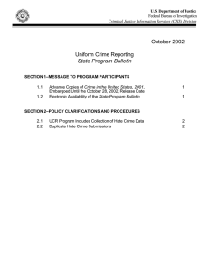 October 2002 Uniform Crime Reporting State Program Bulletin