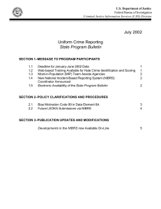 July 2002 Uniform Crime Reporting State Program Bulletin