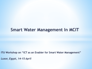 Smart Water Management In MCIT Luxor, Egypt, 14-15 April