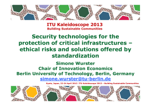 Security technologies for the protection of critical infrastructures –