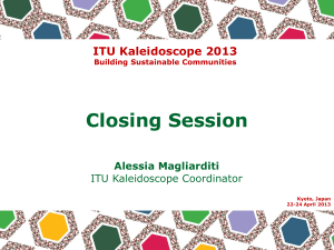 Closing Session ITU Kaleidoscope 2013  Alessia Magliarditi
