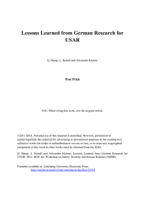 Lessons Learned from German Research for USAR Post Print