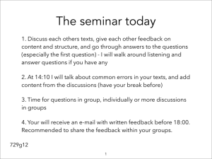 The seminar today