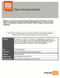 Effects of Two Environmental Best Management Practices on Pond