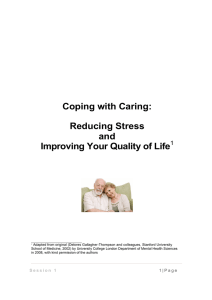 Coping with Caring: Reducing Stress and Improving Your Quality of Life