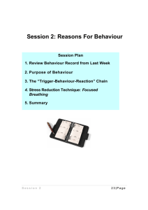 Session 2: Reasons For Behaviour