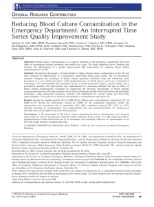 Reducing Blood Culture Contamination in the Emergency Department: An Interrupted Time