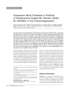 Perioperative Blood Transfusion Is Predictive of Poststernotomy Surgical Site Infection: Marker