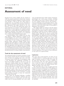 Assessment of need EDITORIAL