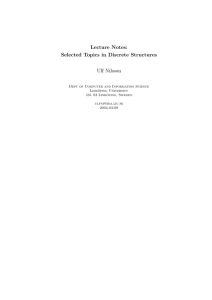 Lecture Notes: Selected Topics in Discrete Structures Ulf Nilsson