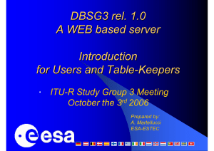 DBSG3 rel . 1.0 A WEB based server