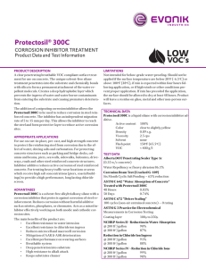 Protectosil 300C CORROSION INHIBITOR TREATMENT Product Data and Test Information