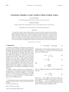 Using Relative Humidity as a State Variable in Climate Feedback... I M. H K