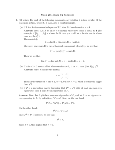 Math 215 Exam #2 Solutions