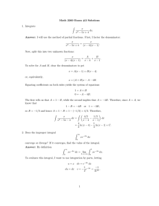 Math 2260 Exam #2 Solutions 1. Integrate Z x