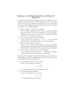 Solutions to Self-Scheduled Part of Math 317 Exam #1