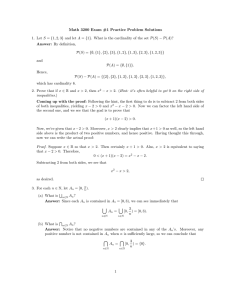 Math 3200 Exam #1 Practice Problem Solutions